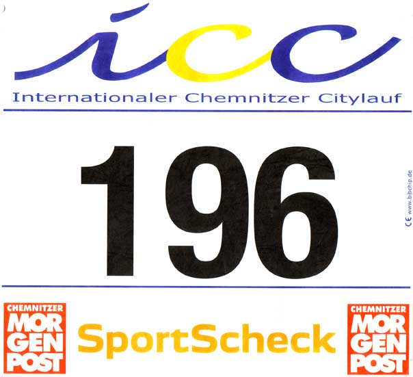 Meine Startnummer beim Chemnitzer Citylauf 2007